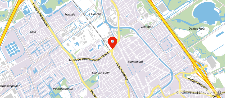 Locatie van Hof van Delft Makelaardij