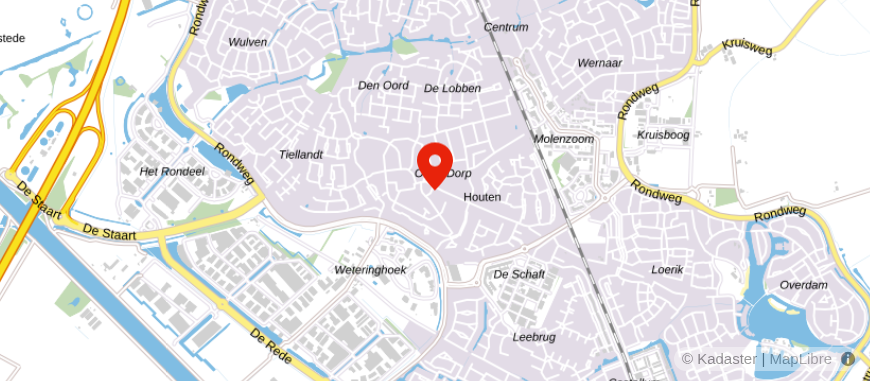 Locatie van Univé Het Groene Hart Houten