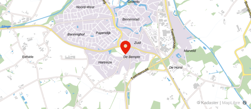 Locatie van Ventura DELA uitvaartcentrum in Groenlo
