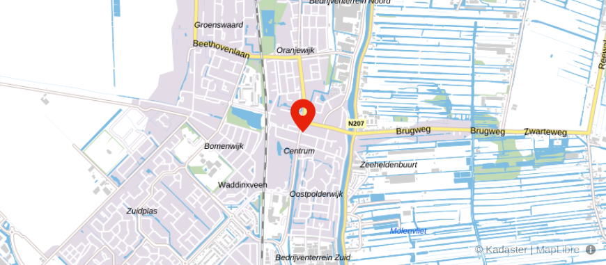 Locatie van De Hypotheekshop Waddinxveen