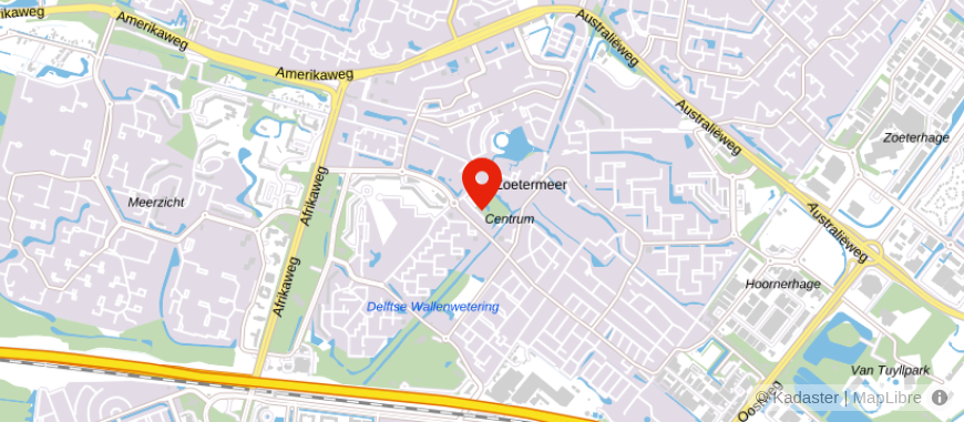 Locatie van De Wekker Makelaardij Zoetermeer