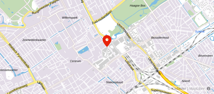 Locatie van Rabobank Den Haag (Bezuidenhoutseweg)