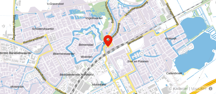 Locatie van Rabobank Woerden