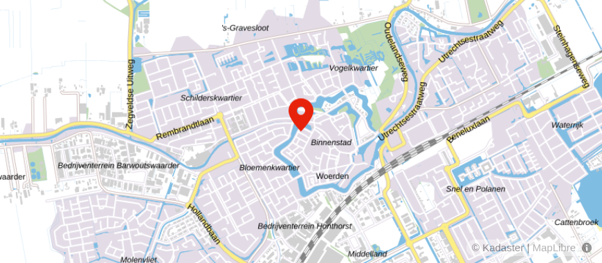 Locatie van Opmaat financieel adviseurs Woerden