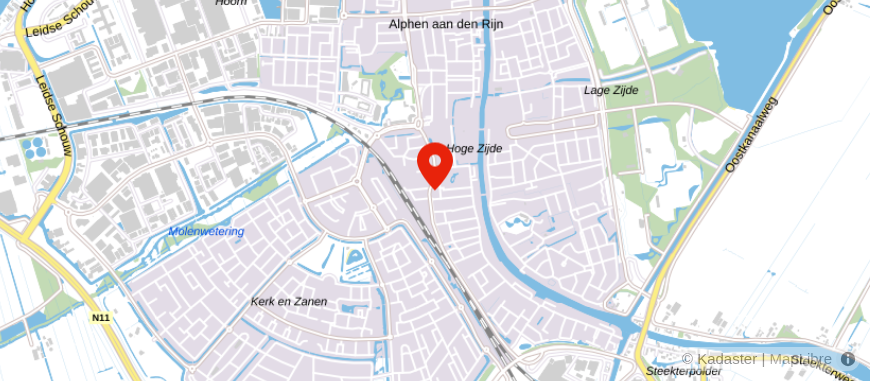 Locatie van Opmaat financieel adviseurs Alphen aan den Rijn