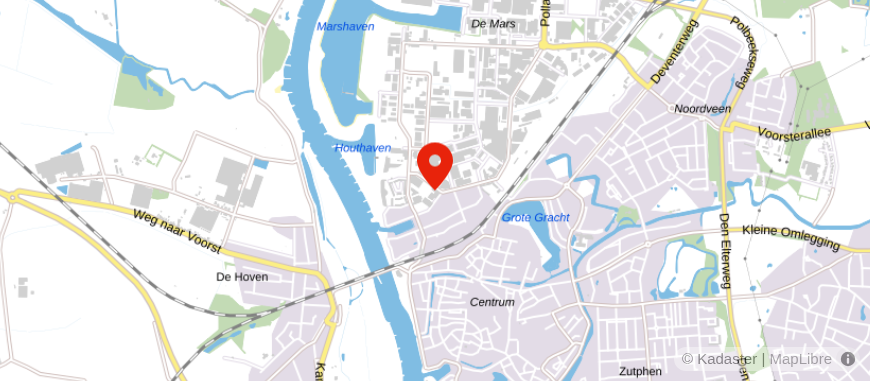 Locatie van Rabobank Zutphen (Dreef)