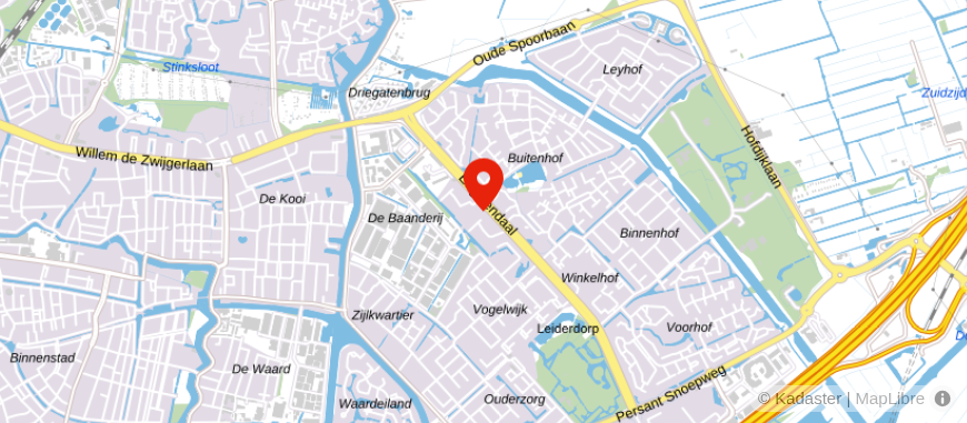 Locatie van Drieman Garantiemakelaars Leiderdorp