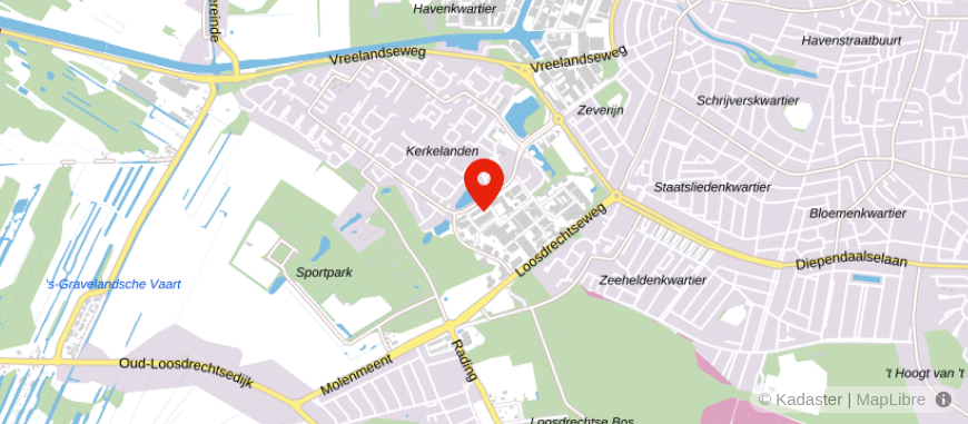 Locatie van MKB Finanz & Hypotheken Hilversum