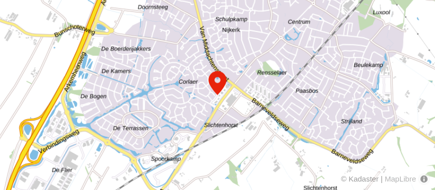 Locatie van Veldsink Advies, Nijkerk