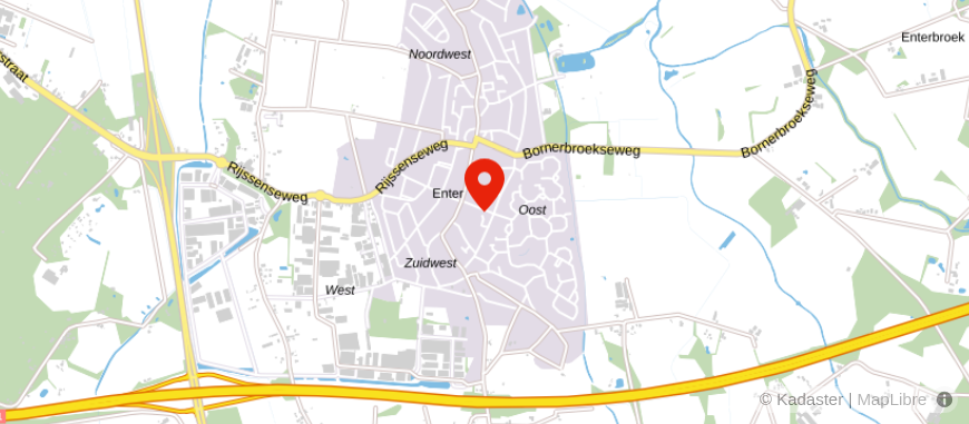Locatie van Vredehof Uitvaartverzorging - Enter en omstreken