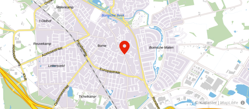 Locatie van Euverman & Nuyts Borne