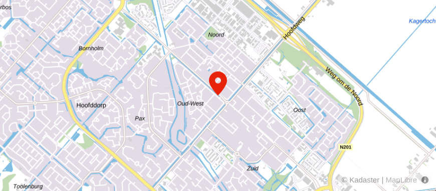Locatie van VLIEG Financieel Advies Hoofddorp