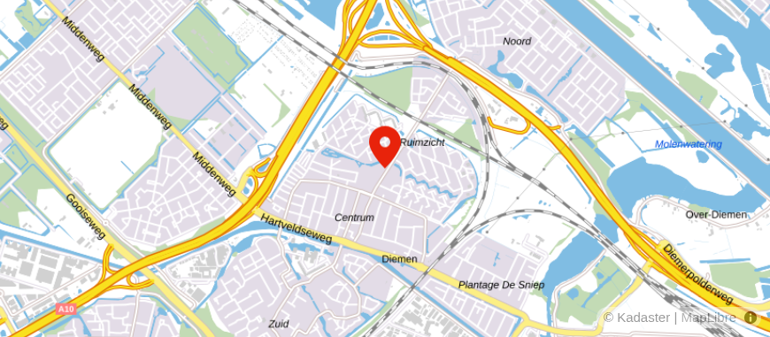 Locatie van ASN Bank Diemen