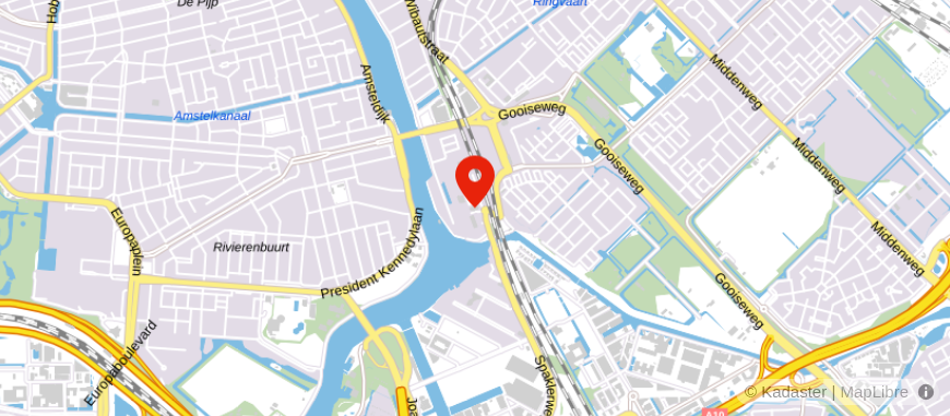 Locatie van Rabobank Amsterdam (Amstelplein)