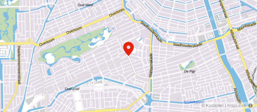 Locatie van Rabobank Amsterdam (Van Baerlestraat)