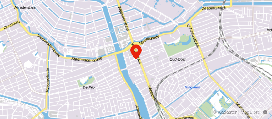 Locatie van Van Bruggen Amsterdam Oost
