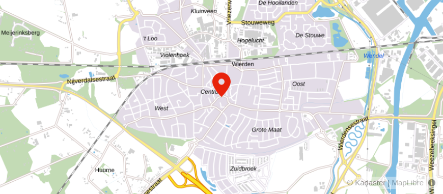 Locatie van Nieuwenhuis Makelaardij OZ