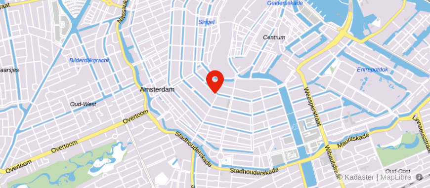 Locatie van Handelsbanken Amsterdam Centrum