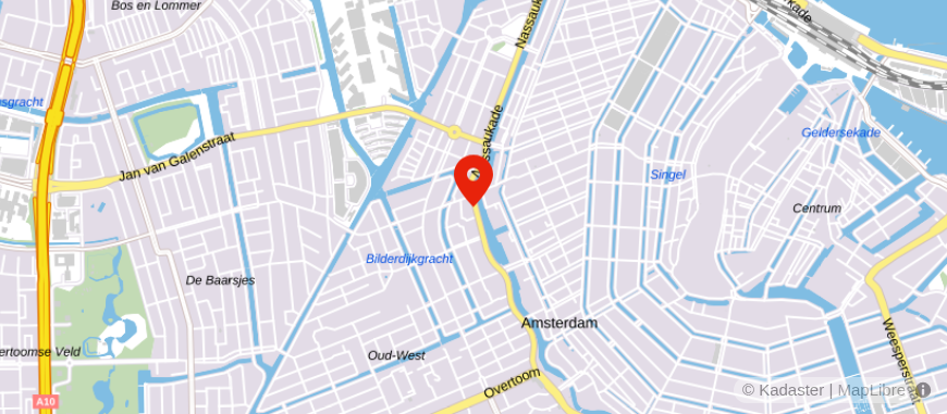 Locatie van Van Bruggen Amsterdam Centrum West