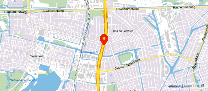Locatie van De Hypotheker Amsterdam Bos en Lommerplein