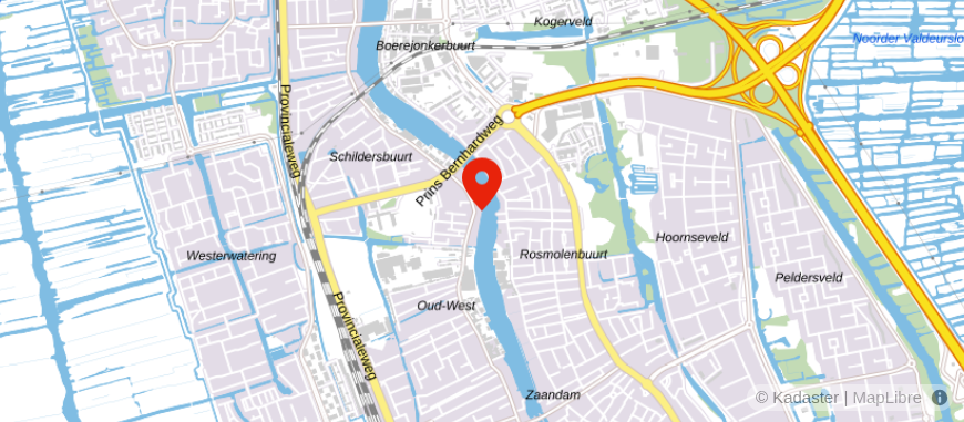 Locatie van Brantjes Makelaars Zaandam