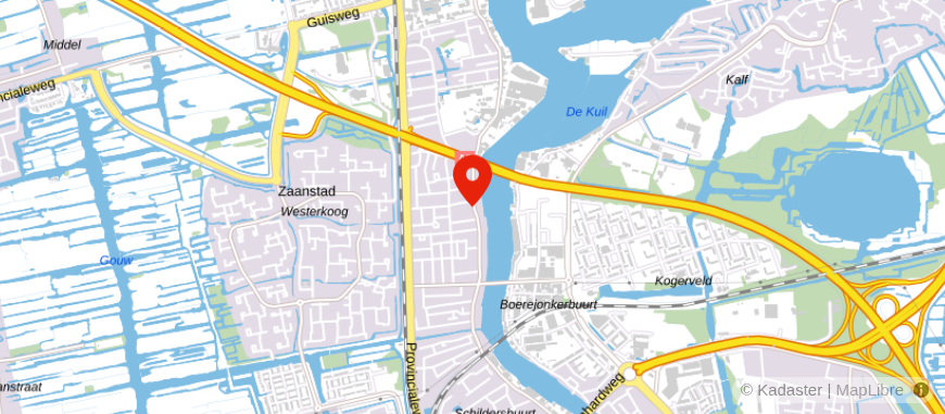 Locatie van Fidus Koog aan de Zaan