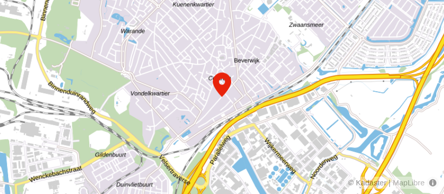 Locatie van Teer Beverwijk