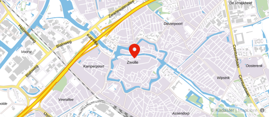 Locatie van ten Hag makelaarsgroep Zwolle