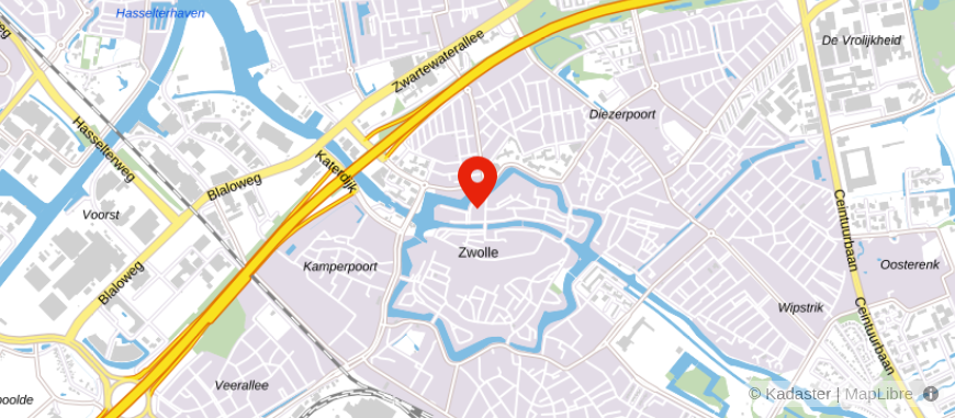 Locatie van ING Bank Zwolle