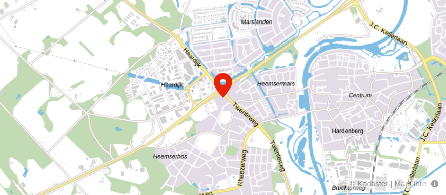 Locatie van Rabobank Hardenberg