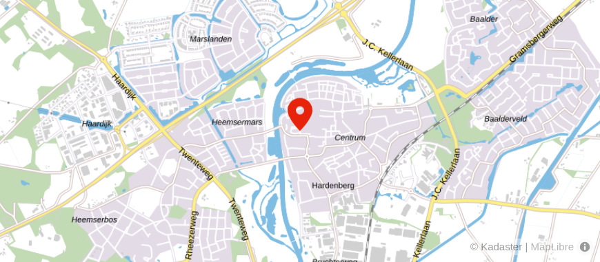 Locatie van Univé Dichtbij Hardenberg