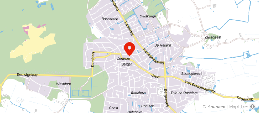 Locatie van VLIEG Financieel Advies Bergen