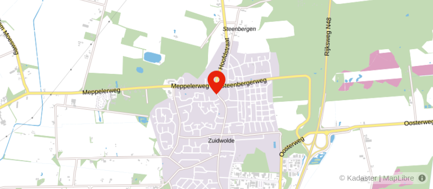 Locatie van Veldsink Advies, Zuidwolde