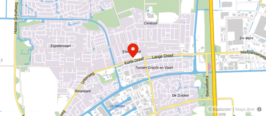 Locatie van Woonaccent Makelaars Emmeloord