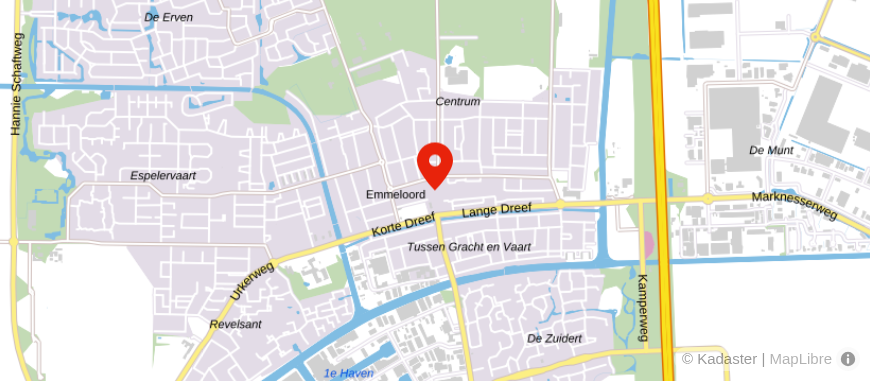 Locatie van Univé Dichtbij Emmeloord