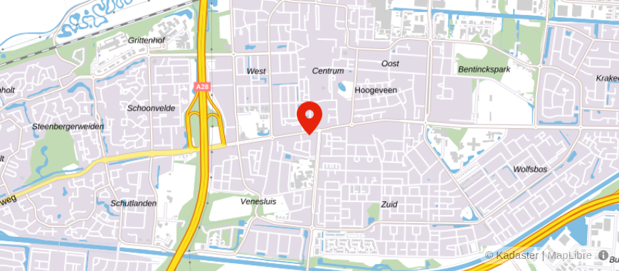 Locatie van Rabobank Hoogeveen