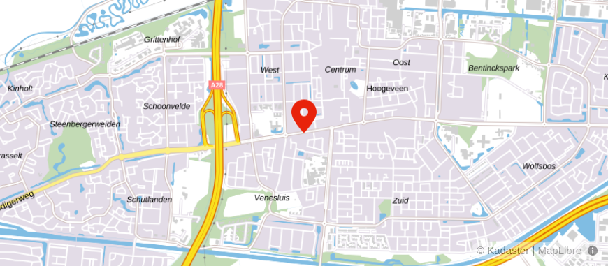 Locatie van De Hypotheekshop Hoogeveen