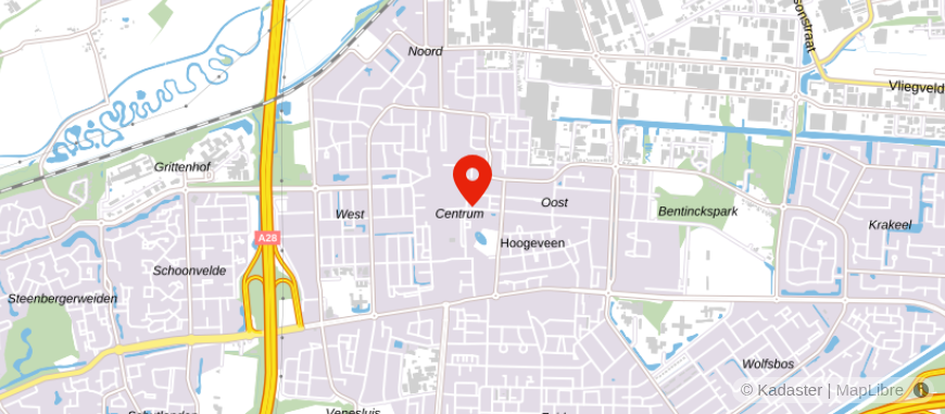 Locatie van Hypotheekcentrum Hoogeveen