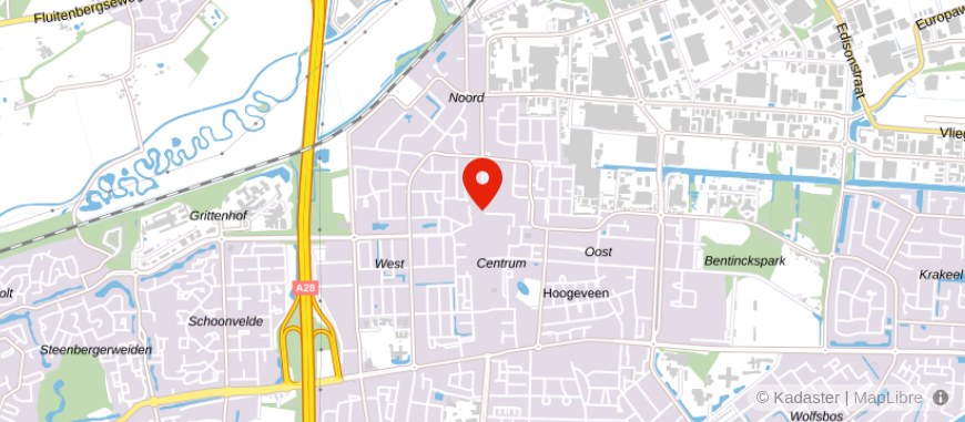 Locatie van Univé Stad en Land Hoogeveen