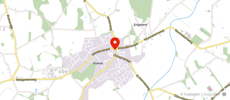 Locatie van Veldsink Advies, Ruinen