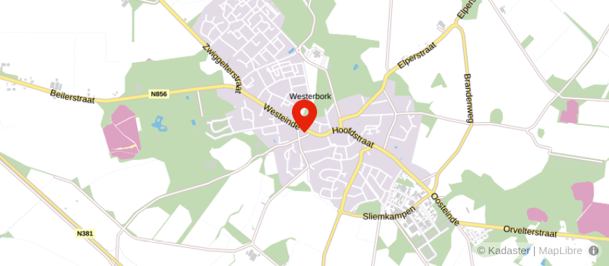 Locatie van Woonaccent Makelaars Westerbork