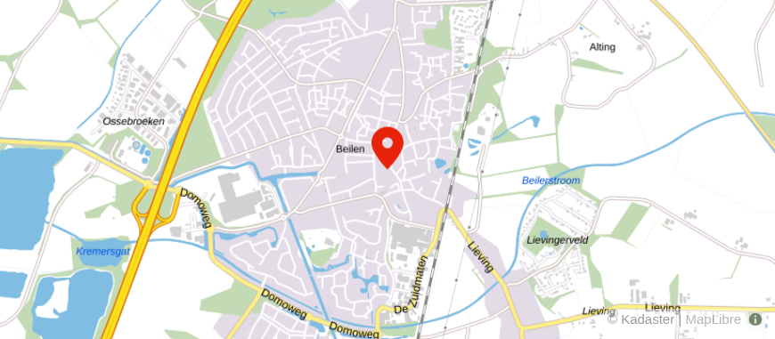 Locatie van Hup & Fidom Garantiemakelaars Beilen