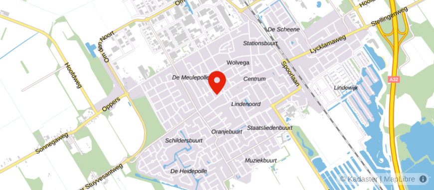 Locatie van Optima Wolvega-Heerenveen
