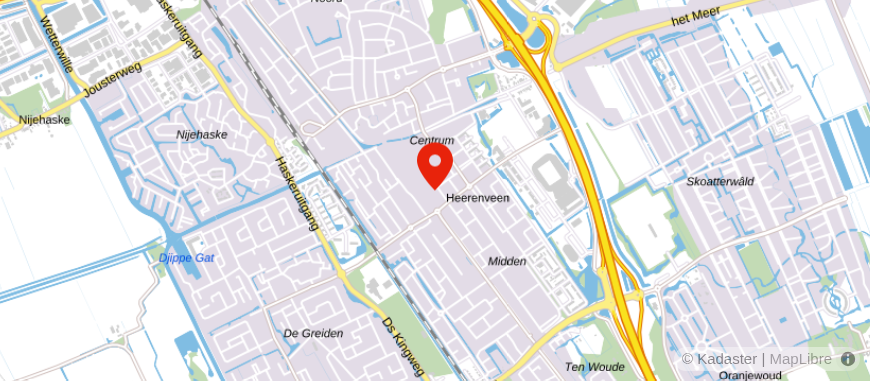 Locatie van Woonaccent Makelaars Friesland (Heerenveen)