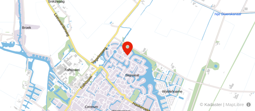 Locatie van Zij is de makelaar