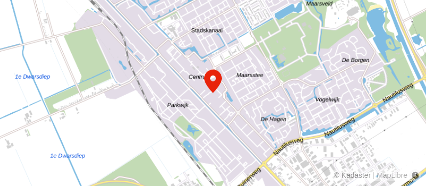 Locatie van Univé Stad en Land Stadskanaal