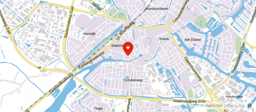 Locatie van Woonaccent Makelaars Friesland (Sneek)
