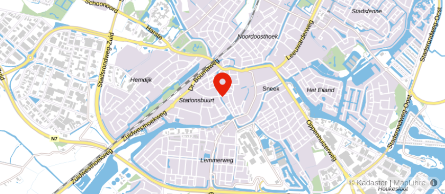 Locatie van Elan Notarissen Sneek