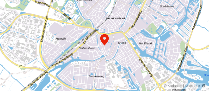 Locatie van ASN Bank Sneek