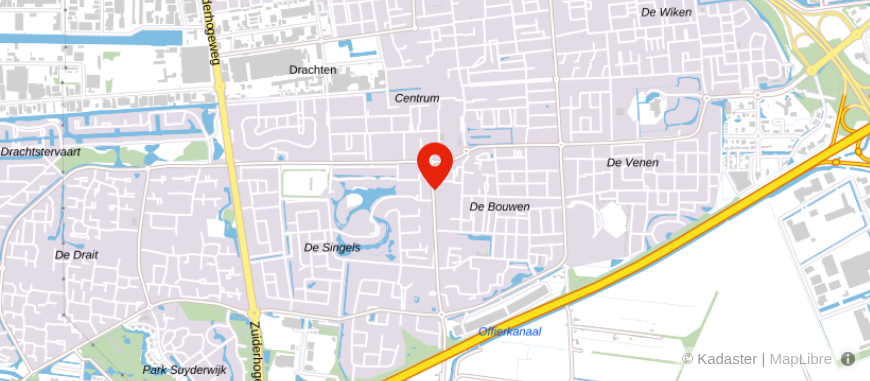 Locatie van Univé Dichtbij Drachten